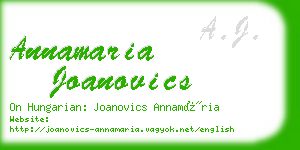 annamaria joanovics business card